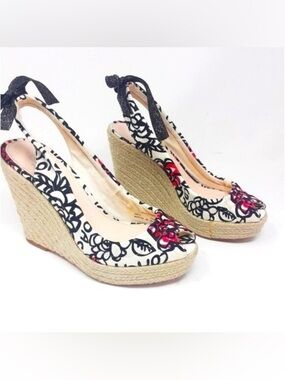 Coach Maritza Poppy Flower Wedges size 6.5